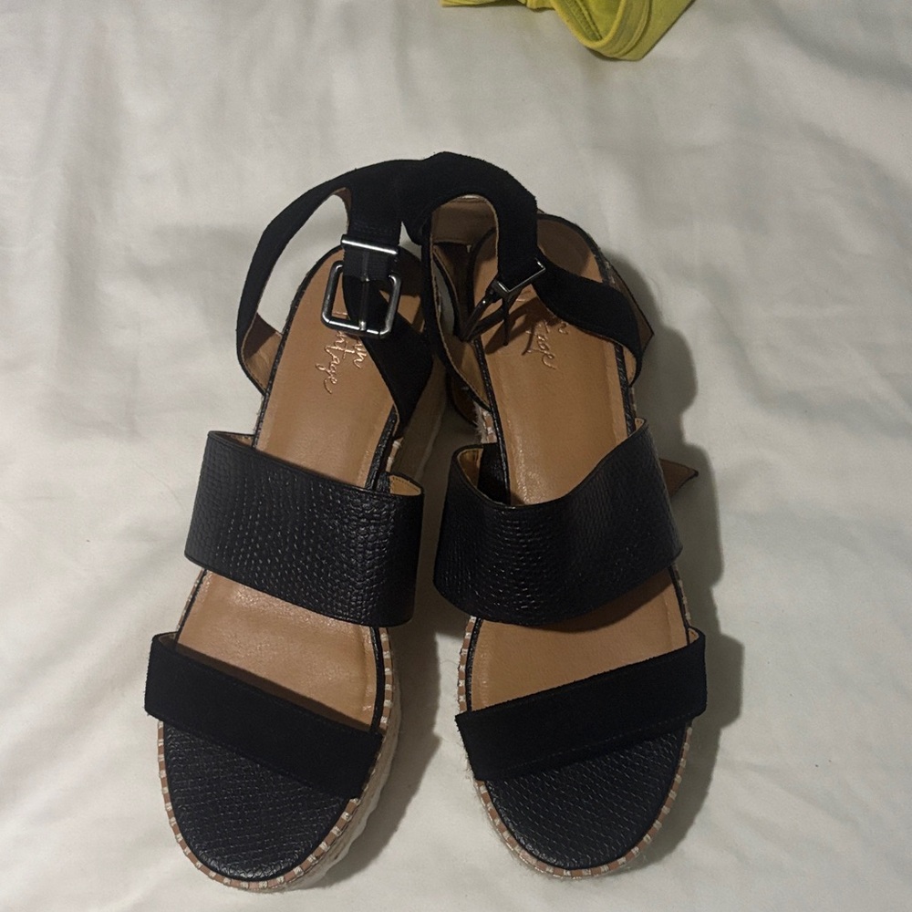 Crown Vintage Black Strappy Sandals